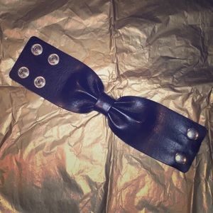 🚫Donated🚫 Black Faux Leather Bow Cuff